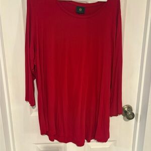 JM Collection Vibrant Red Long Sleeve Top